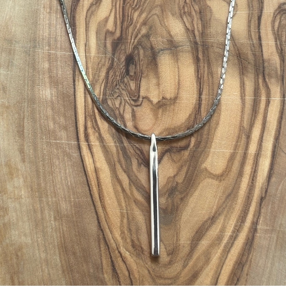 Sleek Silver Pendant Necklace